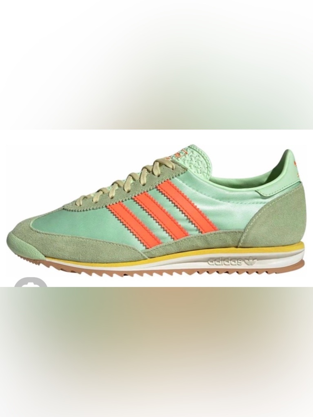 adidas SL72 OG Mint Green & Coral Retro Low-Top Sneakers